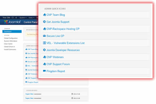Admin Quick icon Extension for Joomla